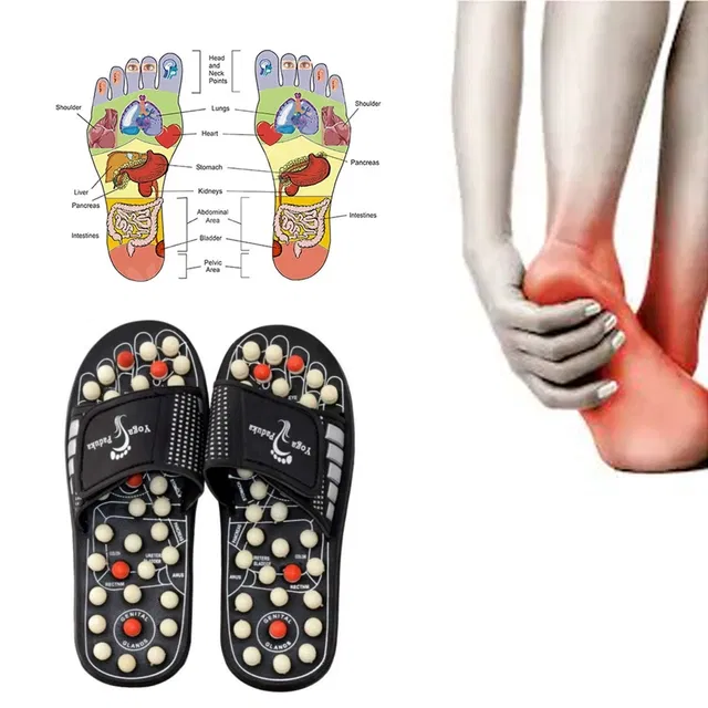 Acupressure Padukas for Men & Women (Black, 7)
