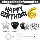 6th Happy Birthday Balloon Decoration Kit ,Black, Set Of 1