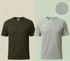 Polyester Round Neck T-shirt for Men, Multicolour, Pack of 2 