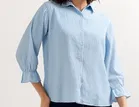 Women's Crinkled Button-Up Shirt, S 