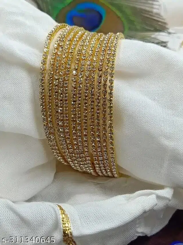 Trendy Bangles for Women (Gold, 2.2)