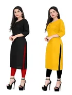 Crepe Solid Kurtis for Women 