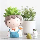 Terracotta Decorative Cute Girls Plant Holder for Home Decor 