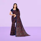 Cotton Blend Self Design Saree for Women 