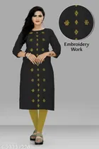 Cotton Slub Embroidered Kurti for Women 