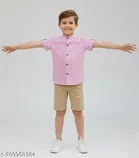 Solid Cotton Blend Short Sleeve Polo for Boys 