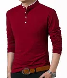 Mandarin Collar Solid T-Shirt for Men 
