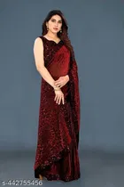 Lycra Sequence Saree for Women 