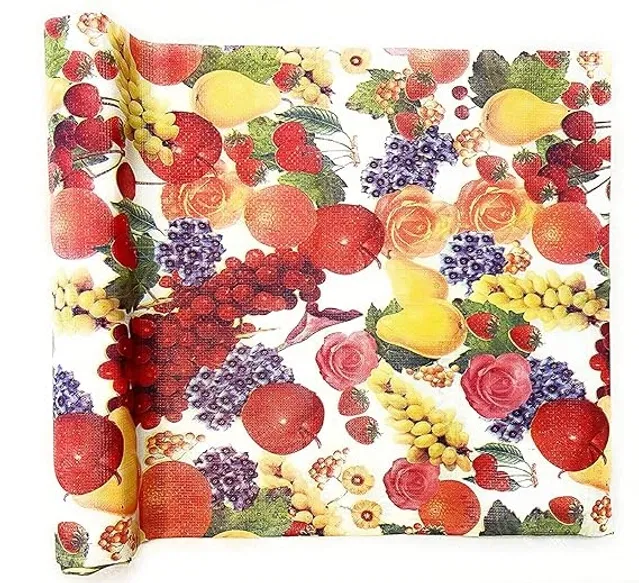 Laminated Non Woven Multipurpose Kitchen Cabinet Drawer Shelf Mat (Multicolor, 45x500 cm)