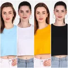 Round Neck Printed Crop T-Shirts for Women & Girls 