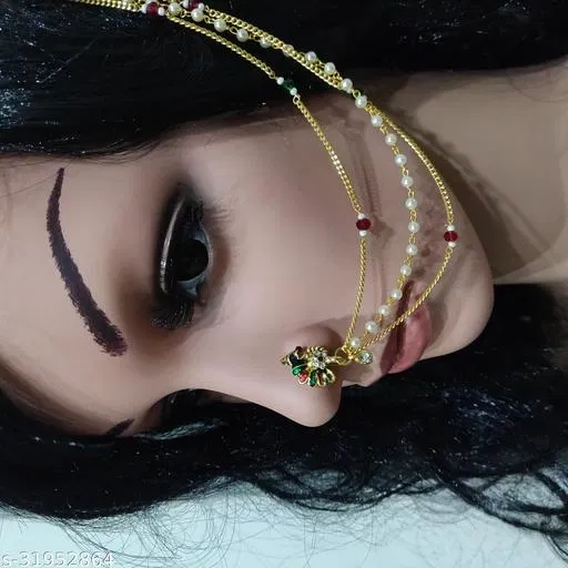 Stylish Nose Pin for Women (Gold, Free Size)