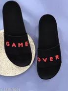 Sliders for Men, Red & Black 