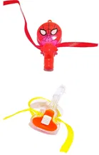 Plastic Spider and Guitar Light Whistle Rakhi for Kids 