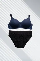 Full Coverage Wireless Padded Bra and Hot Panty Set for Women, Pack of 2 