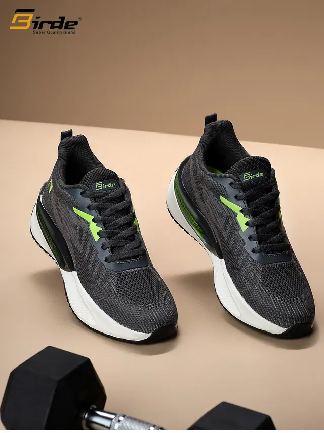 Flying Knitt Sports Shoes for Men (Black, 7)