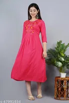 Rayon Embroidred Anarkali Kurti for Women 