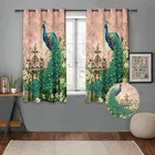 Peacock Designed Digital Printed Window Curtain 5ft Combo 