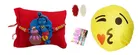 Synthetic Rakhi with Smiley Pillow & Roli Greeting card 