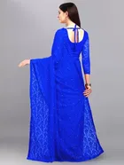 Net Solid Saree for Women 