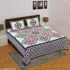 Cotton Queen Bedsheet with 2 Pillow Cover 