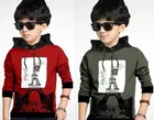 Cotton Blend Round Neck Hoodies for Boys 