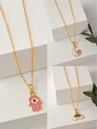 Gold Plated Chain & Pendant for Women & Girls 