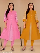 Solid Cotton Blend Kurti for Women, Pack of 2 