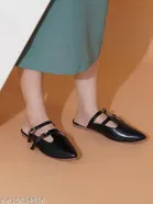 Solid Synthetic Ballerinas for Women 