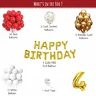Red & Gold Theme 4th Birthday Balloon Decoration Kit , Multicolor, Pack Of 68