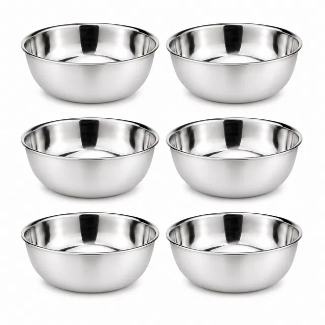SimpleHome Steel Bowl 300ml Combo Set of 6