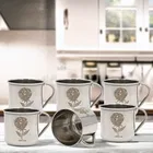 LEROYAL 6 Pcs Stainless Steel Tea Cups 