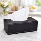 PU Leather Tissue Box Holder, Rectangular Tissue Box Cover,Facial Tissue Case Napkin Dispenser for Home Office Car Automotive Decoration