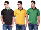 Polo Solid T-shirts for Men, Pack of 3 