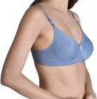 Cotton Blend Padded Solid Bras for Women, Pink & Blue, Pack of 2 