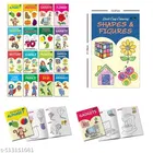 Children Spiral Educational Wall Chart with 16 small copy coloring books For Kids 