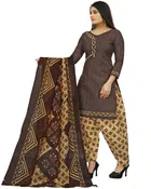 Cotton Suit Fabric with Dupatta for Women 