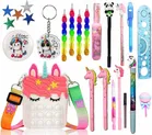 Pack of 24 Pcs Combo of Unicorn Stationery Set for Kids Pop It Bag for Girls with Pen,Pencil & Stationery Item 