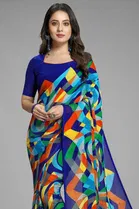 Trendy Georgette Saree with Blouse Piece For Women 