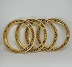 Gold Plated Alloy Bangles for Women, Pack of 4 