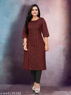 Floral Embroidered Cotton Blend Kurti for Women, Pack of 2 