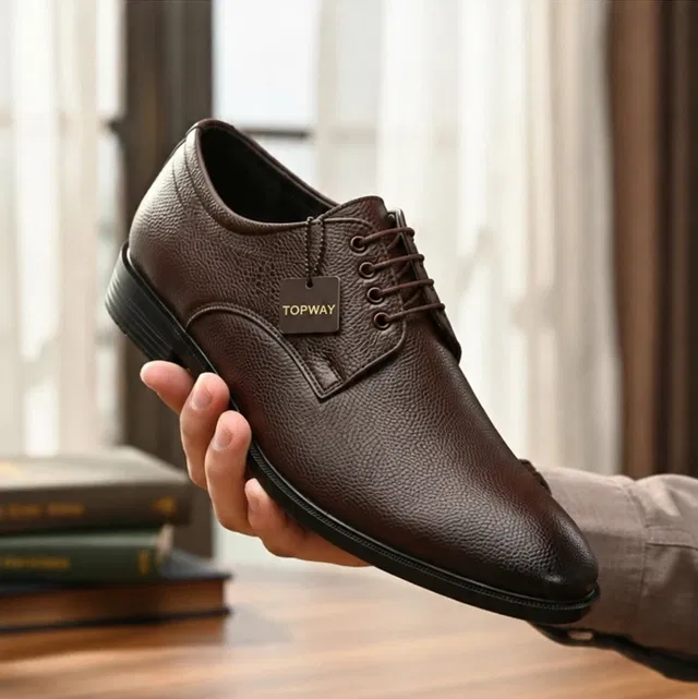 Topway Solid Formal Shoes for Men (Brown, 10)