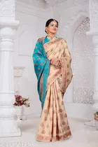 Kanjeevaram Silk Zari Woven Saree for Women 