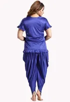 Satin Solid Nightsuit Set for Women 