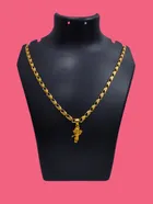 Alloy Gold Plated Pendant with Chain for Men & Women (Gold)