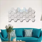 Acrylic Hexagon Shaped Wall Mirror Stickers 