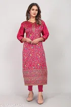 Pashmina Embroidered Kurti for Women 