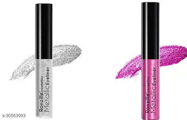 Ronzille Mettallic Glitter Eye Liner (Multicolor, Pack of 2)