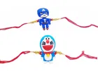 Synthetic 2 Pcs Rakhi with Roli Chawal 