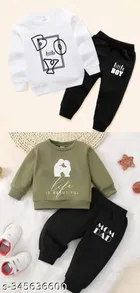 Hosiery Cotton Full Sleeves T-Shirt with Pant Clothing Set for Kids 