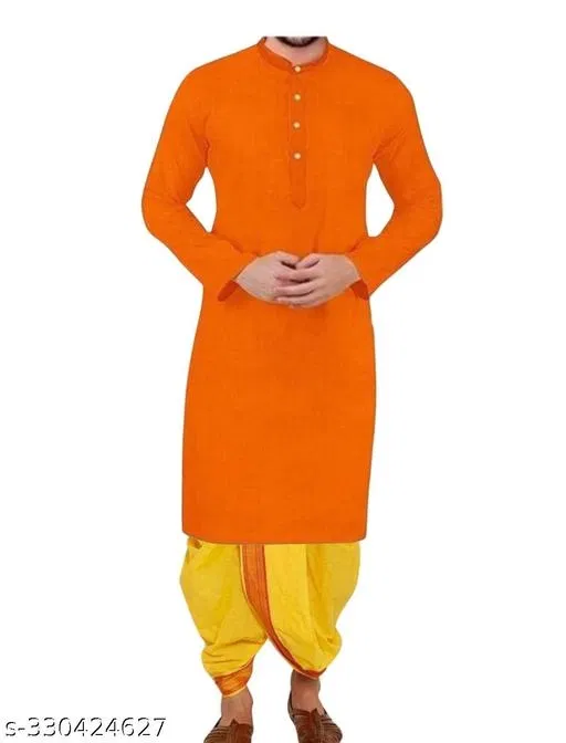 Kurta Set for Men (Orange, XL)
